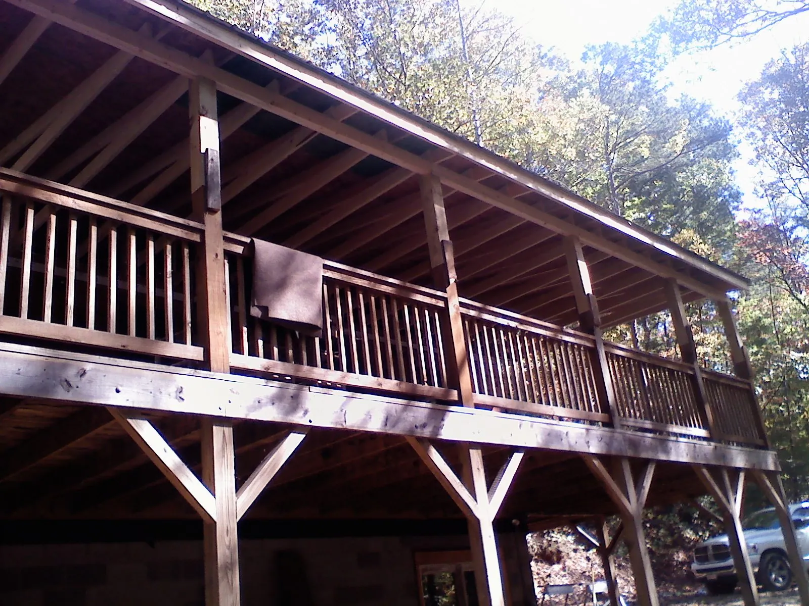 Timber framing under a new elevated porch and deck — Roof Leak Repair in Chugwater by Roofing Brothers